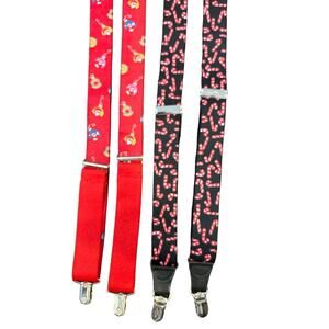 Christmas Holiday Suspenders Novelty Candy‎ Canes Ornaments Adult Adjustable